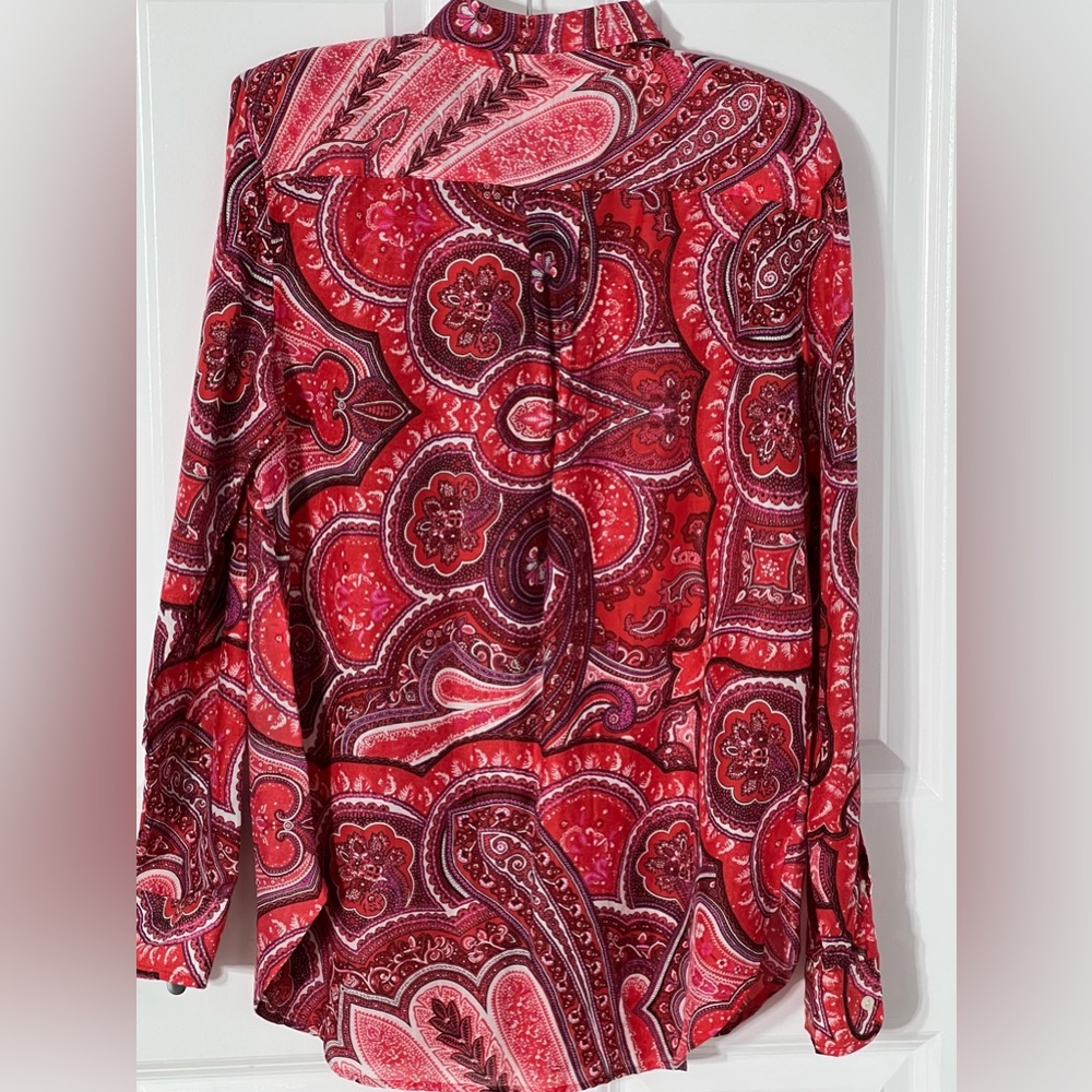 Lauren Ralph - Women’s Paisley-Print Shirt /Long Sleeve / Buttondown Blouse - Picture 5 of 11